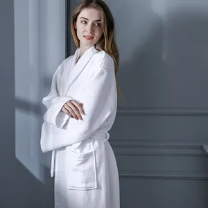 Bathrobe Luxury Robes Women Silk Supplies In Quality White Hotel Dressing Robe