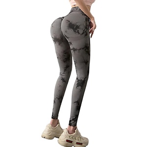 Nuovi <span class=keywords><strong>Leggings</strong></span> tinto in cravatta per palestra ad asciugatura rapida da allenamento a <span class=keywords><strong>vita</strong></span> <span class=keywords><strong>alta</strong></span> pantaloni da Yoga sportivi senza cuciture per donna - Product Image 1