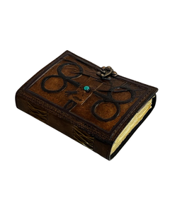 Carnet en cuir Darkhold Damned, gaufré, avec motif pierre maléfique, livre de sorts vierge, couverture rigide écarlate, thème Horreur, Feng Shui, Religieux - Product Image 4