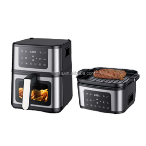 Aifa Custom Four à friteuse à air 2-en-1 avec fenêtre visible, plaque de cuisson rabattable, écran tactile, contrôle numérique, capacité 6L, et fonction barbecue électrique pour steaks - Product Image 2