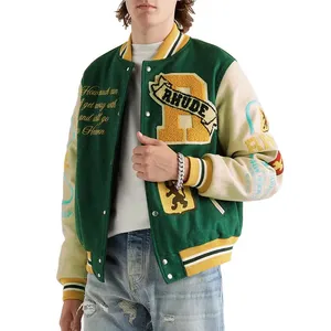 Benutzer definierte Jugend Plus Size Baseball Varsity Jacke Lässig Chaquetas Para Hombres College Letterman Jacke Leder ärmel Für Männer