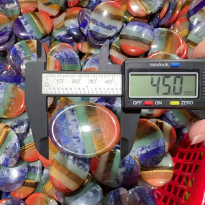 Venta al por mayor 7 <span class=keywords><strong>Chakra</strong></span> Preocupación Piedra Cristal Natural Terapia Reiki Pulgar Gema 35x45mm Cristal Terapia Preocupación Piedra - Product Image 5