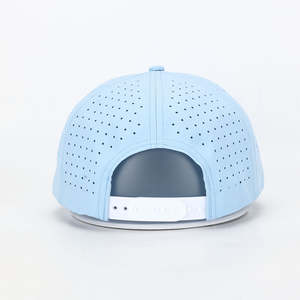 Gorra de béisbol con cuerda de 5 paneles con logotipo personalizado, gorra deportiva perforada con corte láser azul para correr, gorra de Golf con cuerda impermeable de poliéster - Product Image 2