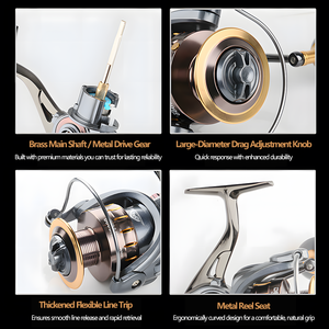 Carrete de Pesca Giratorio SW de Alta Resistencia, 4+1BB, Cuerpo Metálico, Relación 5.0:1, Lanzamiento a Larga Distancia, Freno con Clicker, Manivela CNC para Pesca de Grandes Peces - Product Image 4