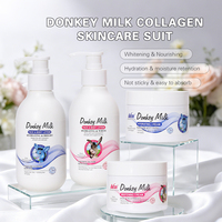 Ensemble de soins de la peau au lait d'ânesse Nary, beauté naturelle, lotion au collagène, ensemble éclaircissant, crème hydratante, acide hyaluronique, logo personnalisé