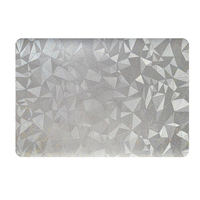 Set de table rectangulaire arrondi en PVC RNPT, effet coquille argentée irisée, résistant à l'huile, pour la salle à manger à domicile