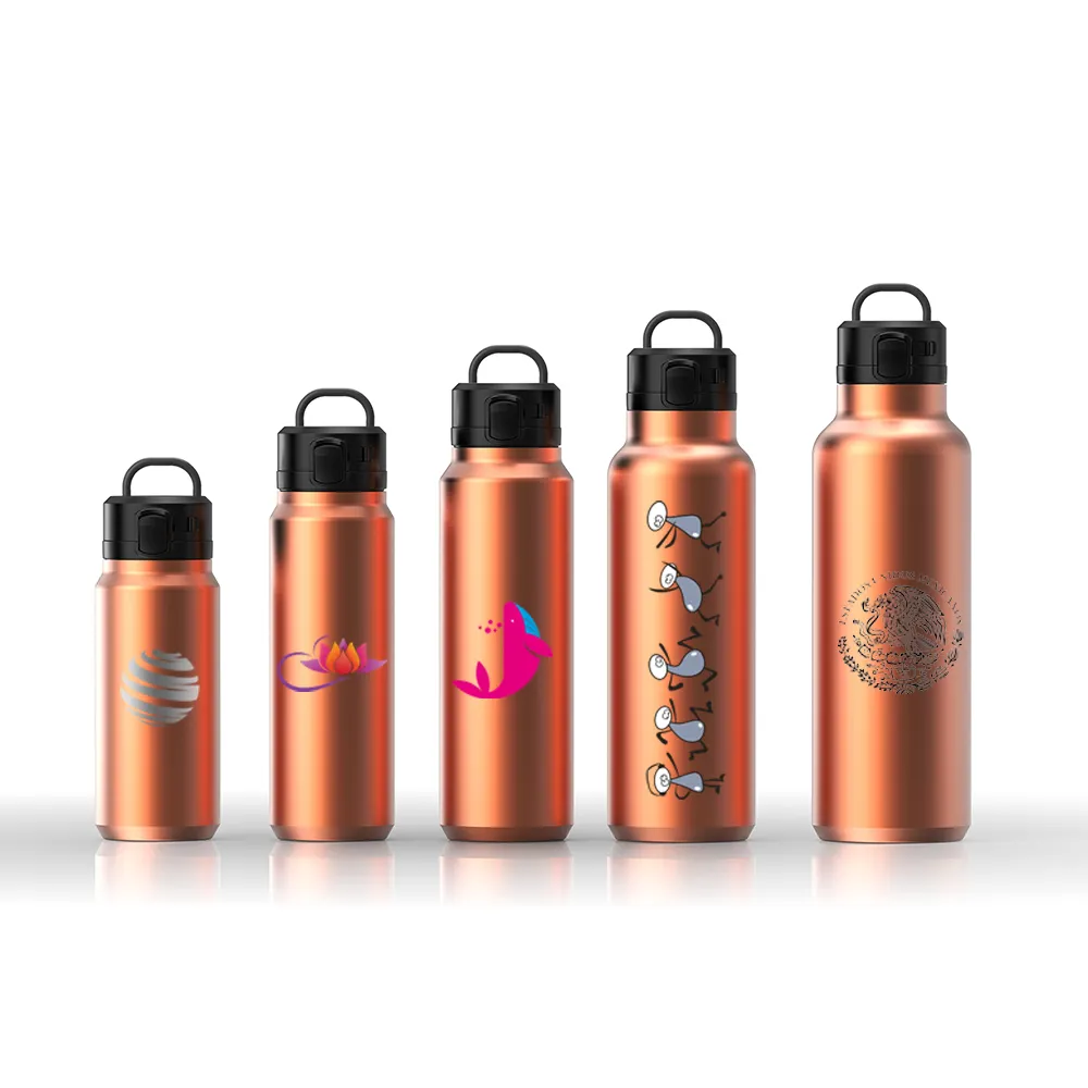 Cayi 2023 New Products BPA Free 14oz Thermal Drink Bottle Vacuum Insulated Stainless Steel Water Bottle With handle