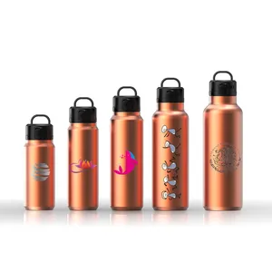 Cayi 2023 New Products BPA Free 14oz Thermal Drink Bottle Vacuum Insulated Stainless Steel Water Bottle With Handle