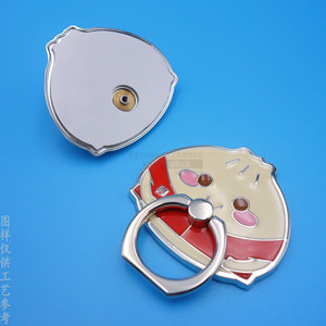 Custom Phone Ring Holder Enamel Cartoon Design Zinc Alloy <b>Desktop</b> <b>Stand</b> Bright Nickel Color - Product Image 2