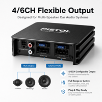 Amplificateur DSP de voiture 4 canaux D1, classe AB, 60W RMS, 12V, processeur audio haute fidélité, design compact pour l'amélioration du son de la voiture