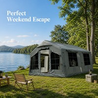 Tente de camping gonflable de luxe, spacieuse, grand espace, en PVC durable, pliable