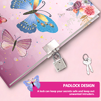 Ensemble de journaux pour filles roses Journal pour enfants avec serrure et stylo Règle mémo Taille-crayon Gomme pour enfants Cadeaux