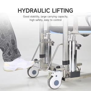 Portable Manual Patient Lift 180° Split Seat Transfer <b>Wheel</b> Chair The Elderly for Home - Product Image 3