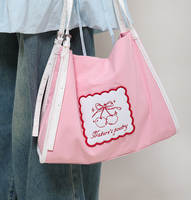 Sac fourre-tout en toile coréen personnalisé pour femme, imprimé, avec deux anses, grande capacité, pour l'été, vente en gros, OEM, ODM