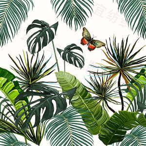 סיטונאי ארוג רגיל סגנון מעודן מותאם אישית דפוס דיגיטלי בד צמחים טרופיים דפוס (13 דפוסים) עבור בגדים, תיק, ect - Product Image 6