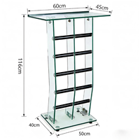 Pupitre de conférence créatif moderne en acrylique transparent pliable durable, couleur personnalisée, logo personnalisé, pour église, école, hôtel