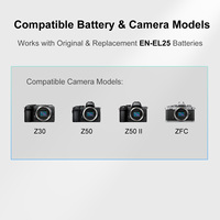 Chargeur de batterie double fente KingMa EN-EL15 avec écran LCD et charge rapide USB-C PD pour Nikon Z30 Z50 Z50 II ZFC