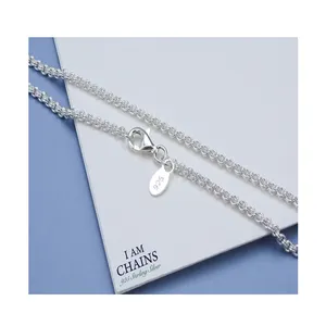 Collar de plata acabado cadena mejor venta de collar de plata 925 mezcla básica de alto valor variedad de clásico collares Unisex TH;24