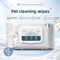 Lingettes humides pour animaux de compagnie, lot de 80, sans alcool, sans rinçage, soin aux herbes, parfum désodorisant, spécialement formulées pour le nettoyage des yeux