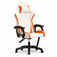 Chaise de jeu de style course en cuir PU avec logo personnalisé, siège baquet OEM, fauteuil inclinable ergonomique pour l'e-sport, ailes latérales, couleurs personnalisées, LED RGB