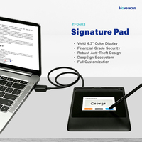 HAVEWAYS 4.3 Inch Electronic Signature Pad USB Signature Capture Pad dengan SDK API untuk Penandatanganan Tanpa Kertas di Bank dan Hotel