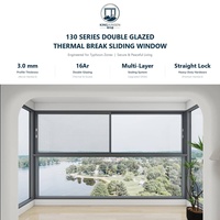Ventana y Puerta Corredera de Aluminio con Rotura de Puente Térmico AS2047, Apertura Horizontal, Vidrio Panorámico de Doble Uso para Hoteles y Resorts de Lujo