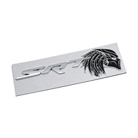 Emblème de calandre de voiture en forme de squelette d'extraterrestre 3D en plastique ABS noir personnalisé en gros, électroplaqué chrome, avec adhésif
