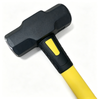 Marteau à mèche octogonal forgé de 8 lb avec manche en fibre de verre de 90 cm, marteau de démolition robuste de 3,6 kg pour la construction et la maçonnerie