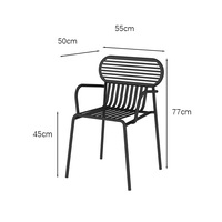 Ensemble table et chaises de jardin en fer forgé de style moderne et épuré pour balcons, cours, jardins, cafés et salons de thé