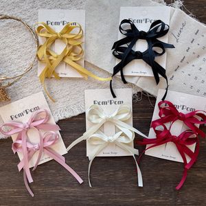 Süße Einfarbige 2-teilige Satin-Ripsband-Haarspangen Set mit Langen Schleifen, Alligator-Haaraccessoires für Mädchen - Product Image 2