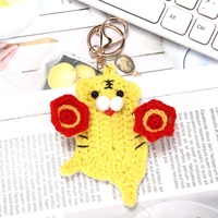 Mini Amigurumis en tricot, figurines animales du zodiaque chinois, porte-clés cochon vache, breloques au crochet, accessoires pour sacs et porte-clés, faits à la main