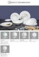 Services de vaisselle en porcelaine, assiettes et bols en céramique résistantes aux rayures, certifiés FDA, pour la restauration et l'hôtellerie