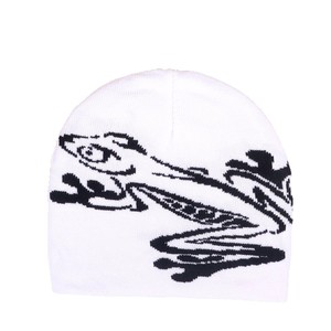 Bonnet unisexe en jacquard 100 % acrylique à motif grenouille, tricoté sans plis, idéal pour la plage, les voyages et les activités de plein air - Product Image 4