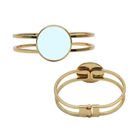 Conception personnalisée pour femmes unisexe Couple Bracelet Bracelet Bijoux Blanc Sublimation Cuir Cercle Charme Style De Mode