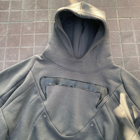 100% coton français éponge à capuche hommes patchs brodés personnalisés Logo Streetwear Vintage surdimensionné capuche pull automne