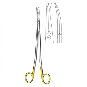 Ciseaux chirurgicaux Gorney-Freeman 17 cm (6-3/4 pouces) courbés en carbure de tungstène doré TC, en acier inoxydable de précision, avec poignée en plastique - Product Image 1
