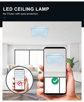 Plafonnier Led carré Rgb avec panneau en étoile, luminaire décoratif de plafond moderne à intensité réglable, idéal pour une chambre à coucher ou une maison