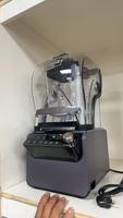 Blender Komersial 2L dengan Penutup, Pisau Stainless Steel, Mesin Penghancur Es Susu untuk Warung Makanan