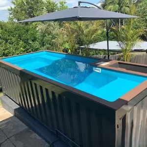 Piscine extérieure de luxe en structure acier, panneaux sandwich, fenêtre respirante, préfabriquée, extensible, conteneurisée, 20ft 40ft, moderne - Product Image 5