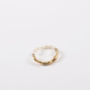 2023 Wedding Jewelry Stainless Steel Personalized Jewelry Pearl Link Ring - Product Image 4