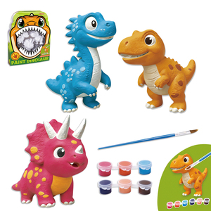 Jouets de peinture DIY pour enfants : moule dinosaure de dessin animé en plâtre à colorier - Product Image 2