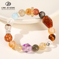 Bracelet perlé tendance pour femme JD GEMS en quartz naturel coloré de 10 mm avec accessoires en cuivre, pierre précieuse mode 2025