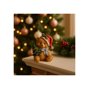 Soft Polyurethane Christmas Teddy Bear Figure Ideal For <b>Tabletop</b> Display, <b>Tree</b> Decoration, Or Holiday Centerpiece - Product Image 1