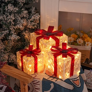 Boîte cadeau de Noël à <span class=keywords><strong>LED</strong></span>, décorative, fonctionnant sur piles, avec lumière à motif dimmable pour arbre de Noël, pelouse, festival, célébration, accessoire de décoration - Product Image 5