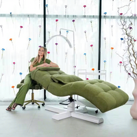 Nouveau design de fauteuil de massage inclinable et réglable pour salon de beauté, mobilier de salon moderne et unique en tissu vert, en vente