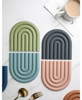 Sous-verres ronds en silicone écologiques modernes, tapis de protection pour la cuisine, accessoires de cuisine arc-en-ciel, tapis de table HMD pour casseroles et poêles chaudes