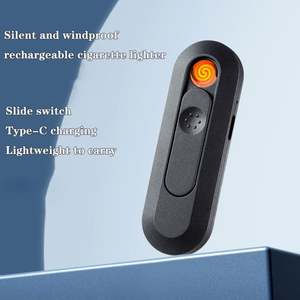 New Windproof Luxury Compact Mini Tungsten Cigarette Lighter Touch USB <b>Rechargeable</b> Electric <b>Torch</b> Business Gift Smoking - Product Image 4