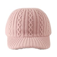 Topi Baseball Rajut 6 Panel Gaya Musim Dingin 100% Katun untuk Wanita, Warna Solid, Bordir Gaya Antik, Modis dan Trendi