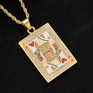 Collana con Carte da Poker Alla Moda e Unica Ciondoli in Acciaio Inossidabile Colorati Stile Hip-hop a Forma di Re/Regina per Poker - Product Image 4