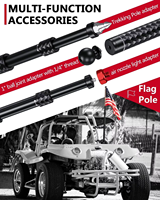 Kewig Motorrad-Fahnenmast aus Aluminiumlegierung Sportkamera-Selfie-Stick Solider Notfall-Lichtmast Multifunktionaler Fahnenmast